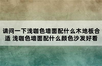 请问一下浅咖色墙面配什么木地板合适 浅咖色墙面配什么颜色沙发好看